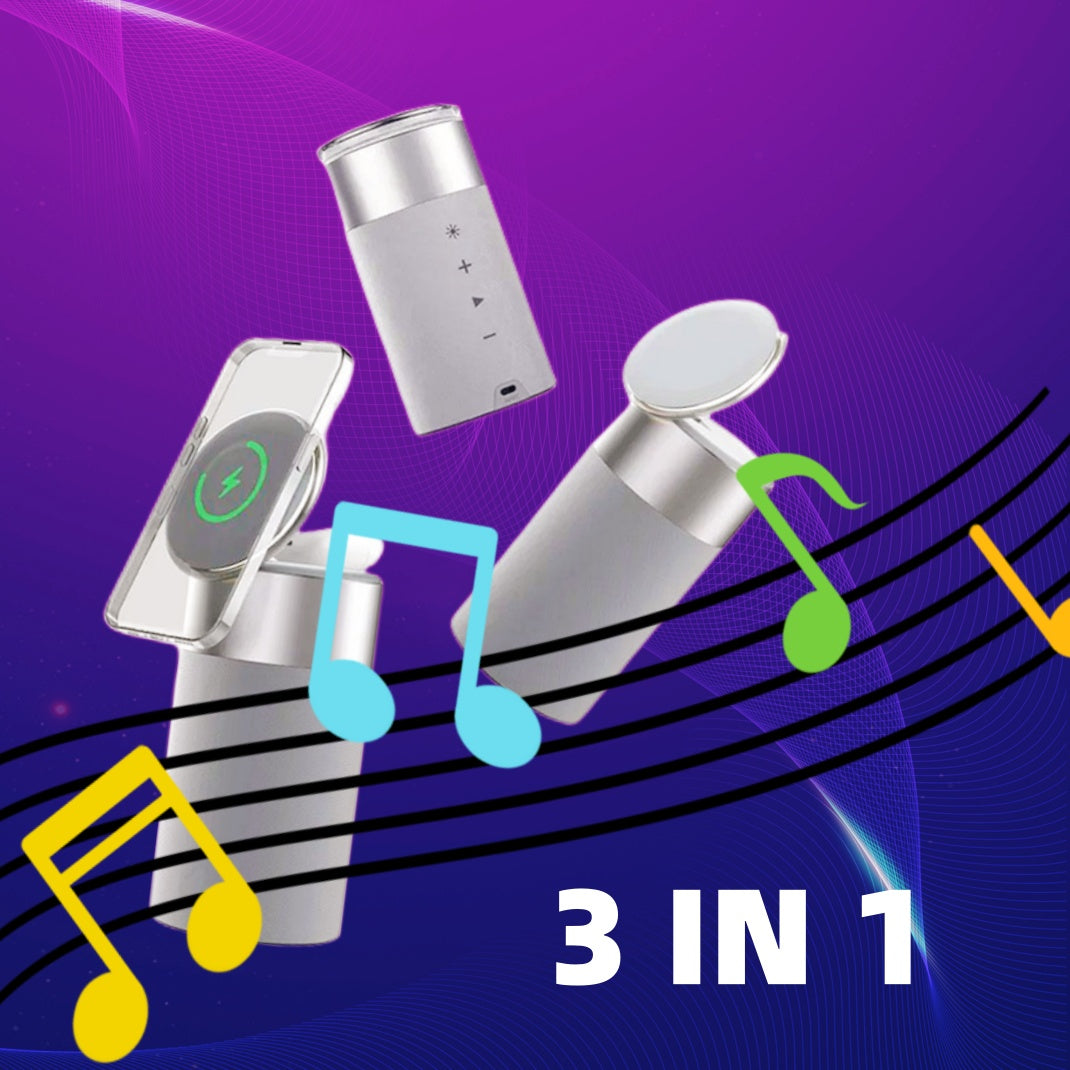 עמדת טעינה תקשורתית 3-ב-1 עם רמקול ומנורת מגע