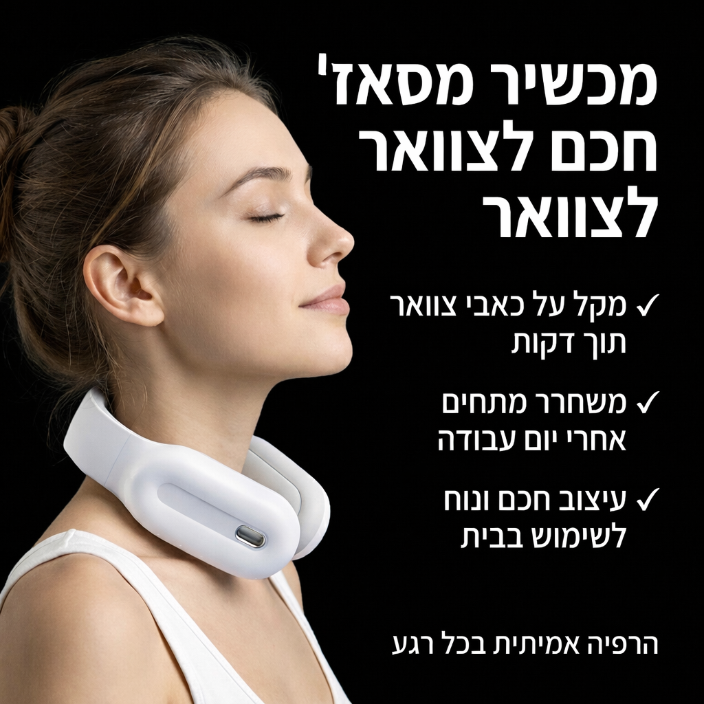 מכשיר עיסוי לצוואר ולכתפיים עם שלט חכם 